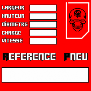 Stickers référence pneu Bahdmark red