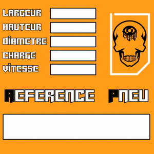 Stickers référence pneu Bahdmark orange