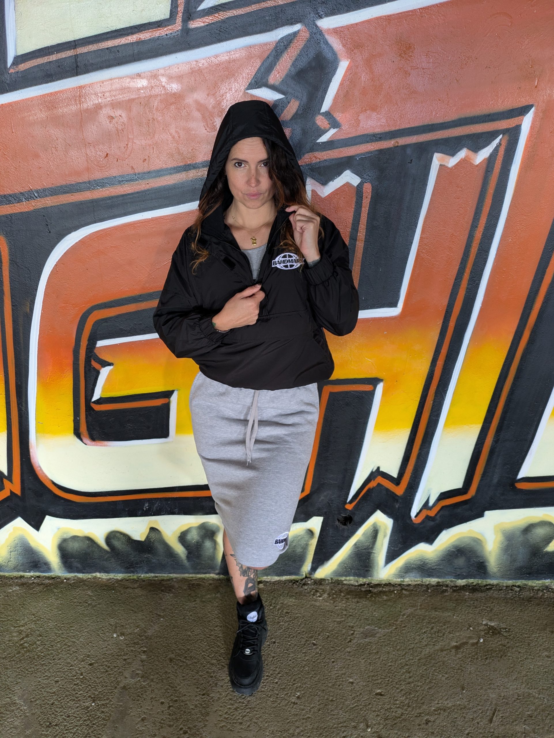 Veste Bahdmark noir oversize crop top