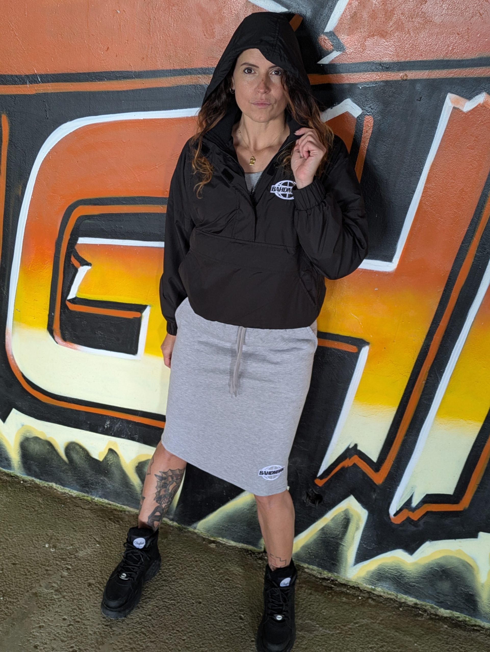 Jupe longue jogging bahdstreet grise