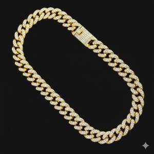 Collier cubain or et diamant